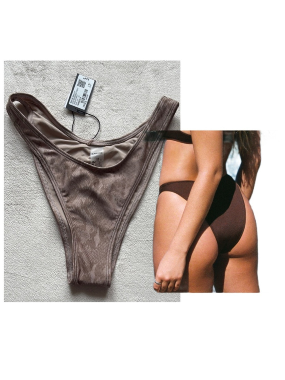 NEW Garage Boomerang Bikini Bottom Snake Print XS